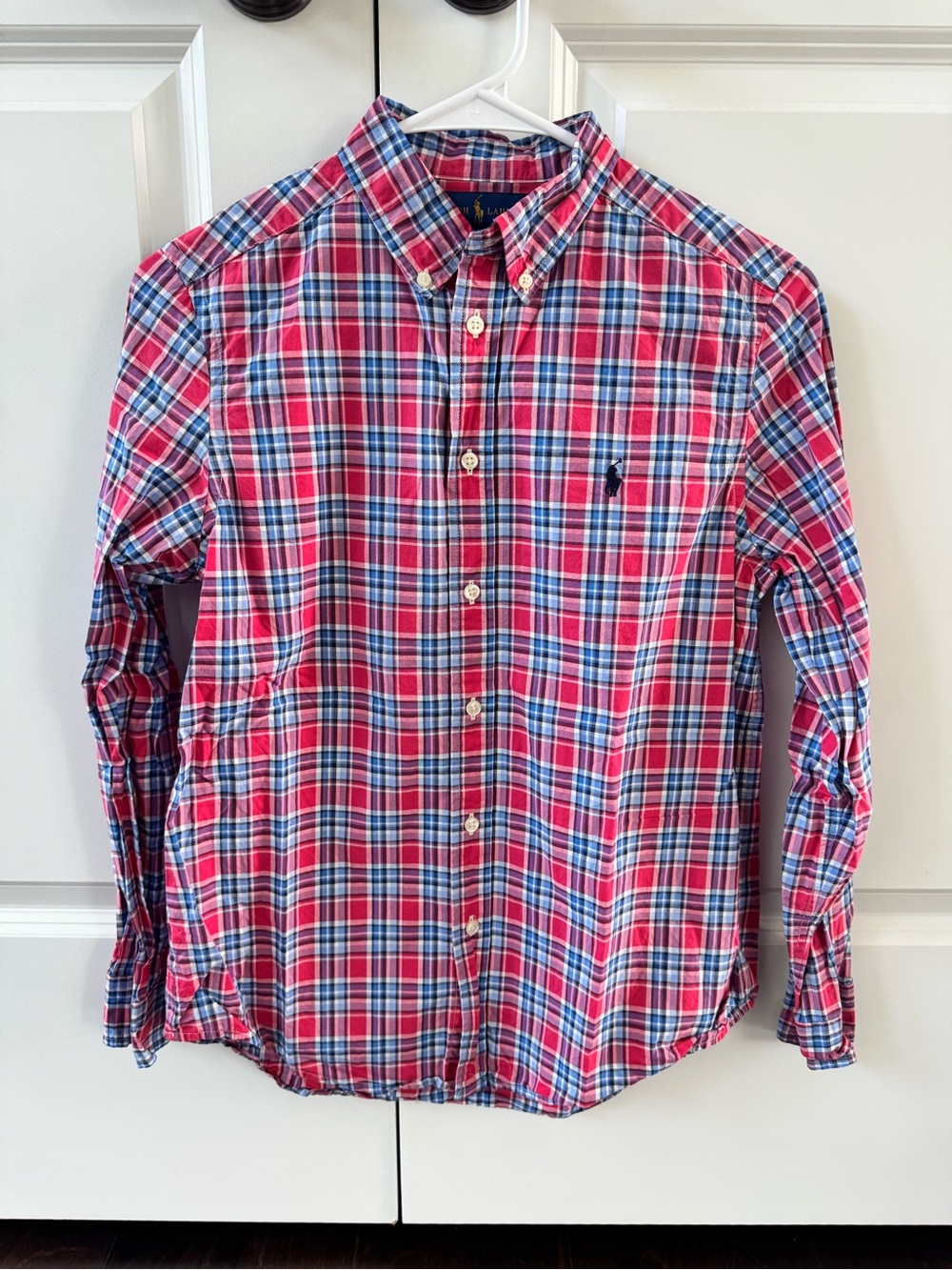 Boys Ralph Lauren Red and Blue Plaid Button-Down Shirt
